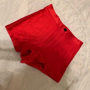 Red disco shorts
